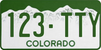 CO license plate 123TTY