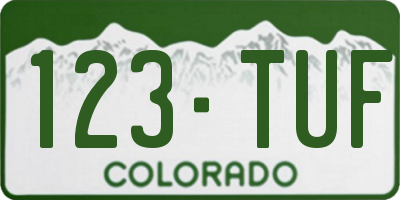 CO license plate 123TUF