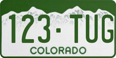 CO license plate 123TUG
