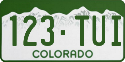 CO license plate 123TUI
