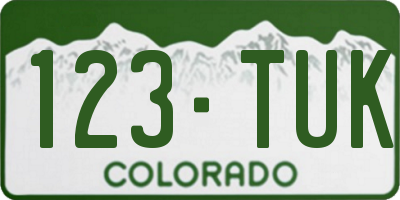 CO license plate 123TUK