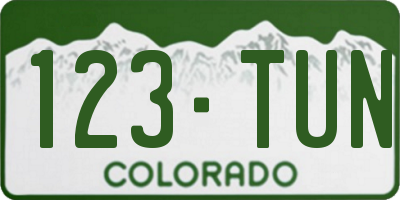 CO license plate 123TUN