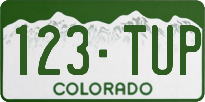 CO license plate 123TUP