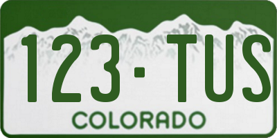 CO license plate 123TUS