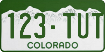 CO license plate 123TUT
