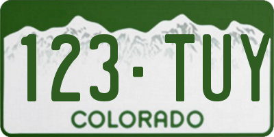 CO license plate 123TUY