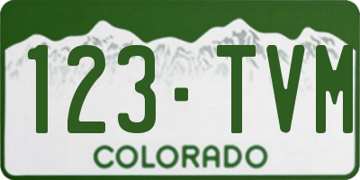 CO license plate 123TVM
