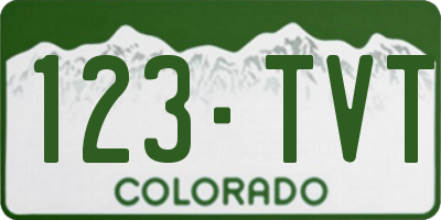 CO license plate 123TVT