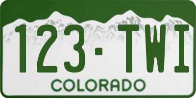 CO license plate 123TWI