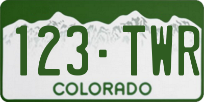 CO license plate 123TWR