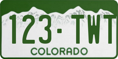 CO license plate 123TWT