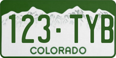 CO license plate 123TYB