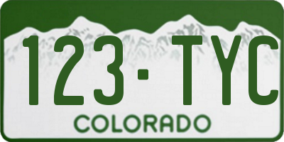 CO license plate 123TYC