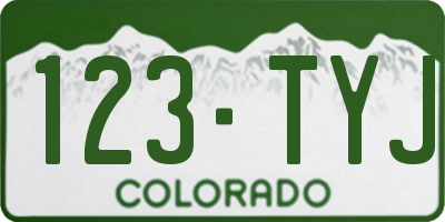 CO license plate 123TYJ