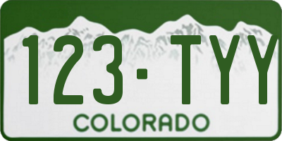 CO license plate 123TYY