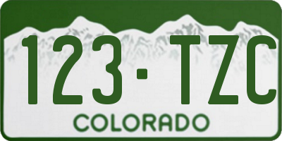 CO license plate 123TZC