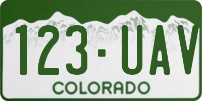 CO license plate 123UAV