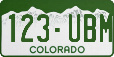 CO license plate 123UBM