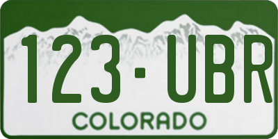 CO license plate 123UBR