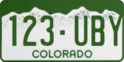 CO license plate 123UBY