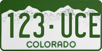 CO license plate 123UCE
