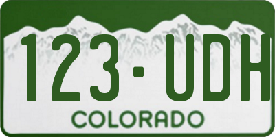CO license plate 123UDH