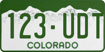 CO license plate 123UDT