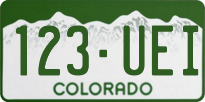 CO license plate 123UEI