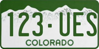 CO license plate 123UES