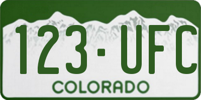 CO license plate 123UFC