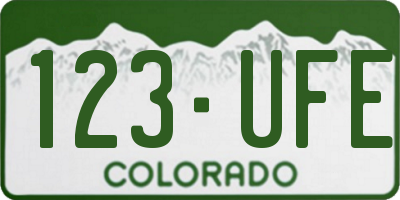 CO license plate 123UFE