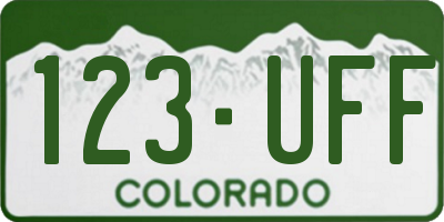CO license plate 123UFF