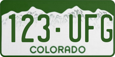 CO license plate 123UFG