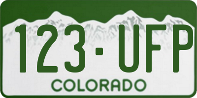 CO license plate 123UFP