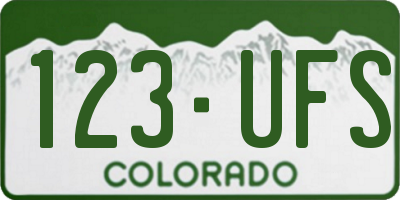 CO license plate 123UFS