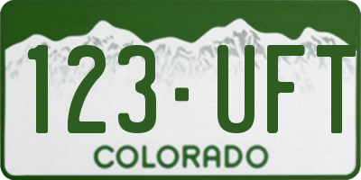 CO license plate 123UFT