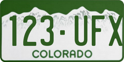 CO license plate 123UFX