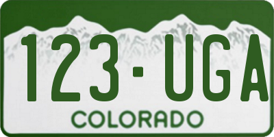 CO license plate 123UGA