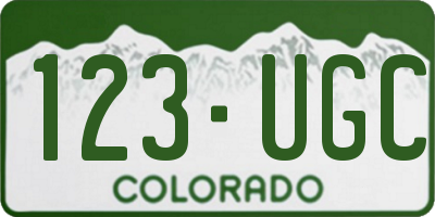 CO license plate 123UGC