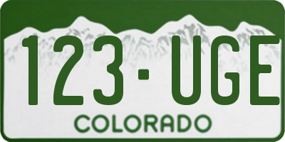 CO license plate 123UGE