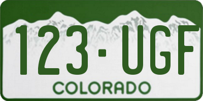 CO license plate 123UGF