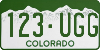 CO license plate 123UGG