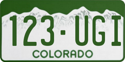 CO license plate 123UGI