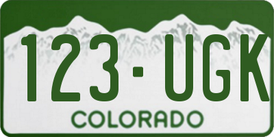 CO license plate 123UGK