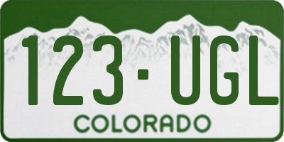 CO license plate 123UGL
