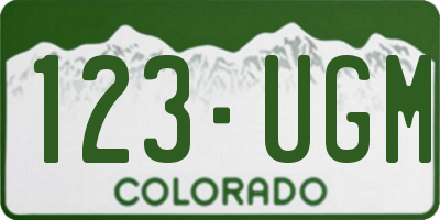 CO license plate 123UGM