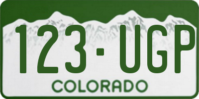 CO license plate 123UGP