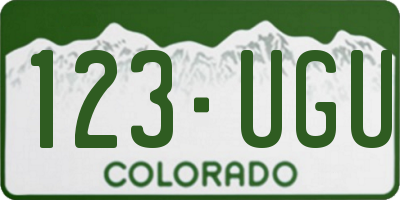 CO license plate 123UGU