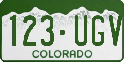 CO license plate 123UGV