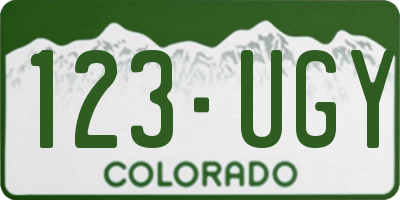 CO license plate 123UGY